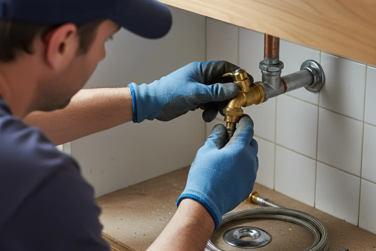 Shutoff valve and fitting work during Burst Pipe Repair in Sheridan